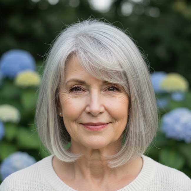 Ein modern gestylter Long Bob mit sanften Beach Waves und Mittelscheitel. Der Schnitt rahmt das Gesicht ein und wirkt durch die leichte Text